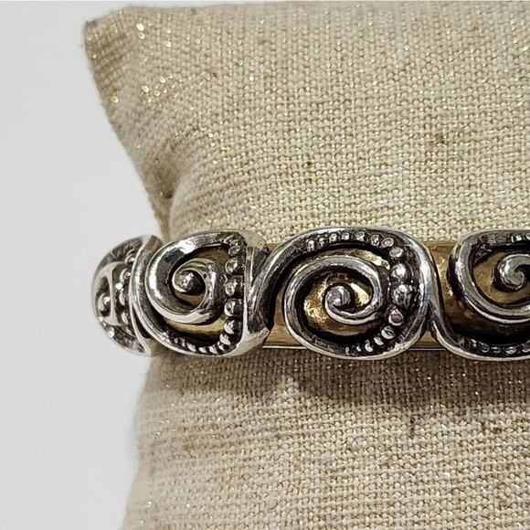 Brighton retired Love Story mixed metals‎ hinged bangle bracelet - Picture 5 of 7